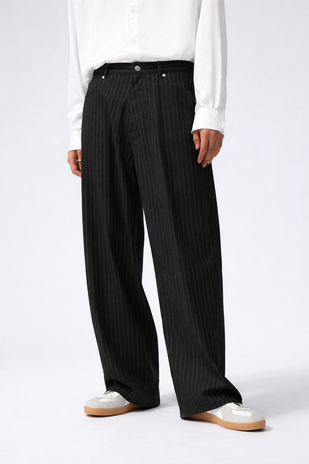 Black Striped Tailored Pants