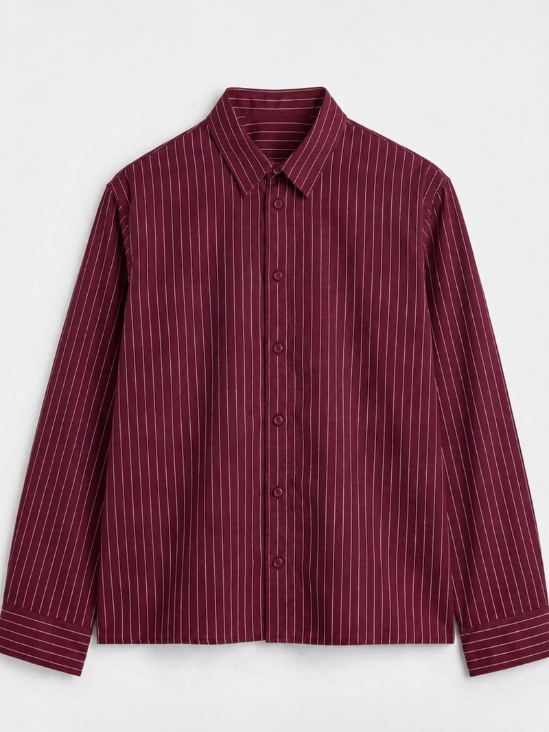 Burgundy Striped Shirt