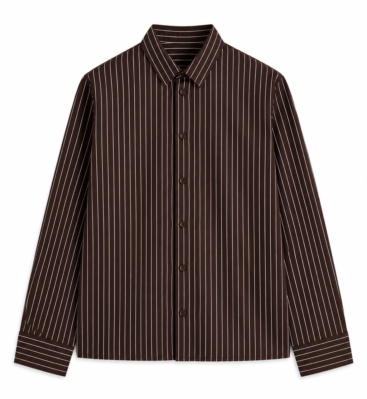 Brown Pinstripe Casual Shirt – Modern Tailored Fit