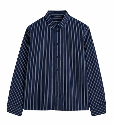 Navy Pinstripe Casual Shirt – Modern Tailored Fit